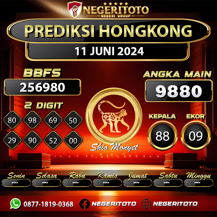 Negeritoto Prediksi Hongkong Tgl 11 Juni 2024