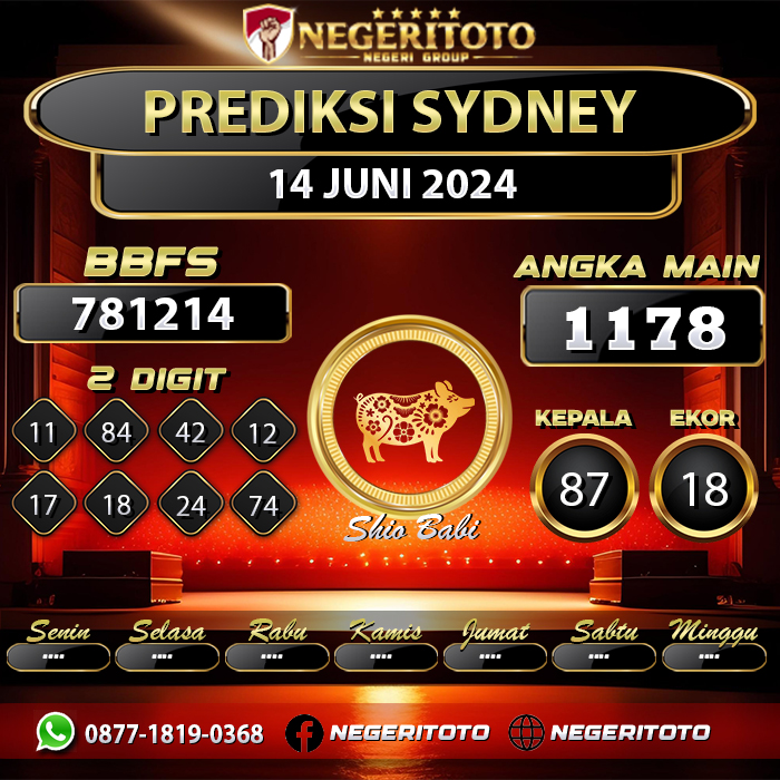 Negeritoto Prediksi Sydney Tgl 14 Juni 2024