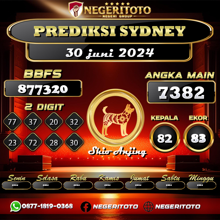 Negeritoto Prediksi Sydney Tgl 30 Juni 2024