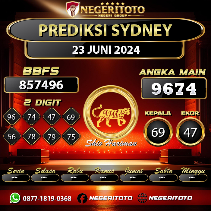 Negeritoto Prediksi Sydney Tgl 23 Juni 2024