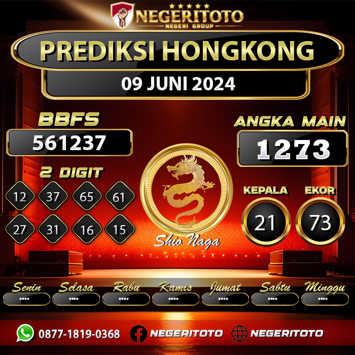 Negeritoto Prediksi Hongkong Tgl 09 Juni 2024